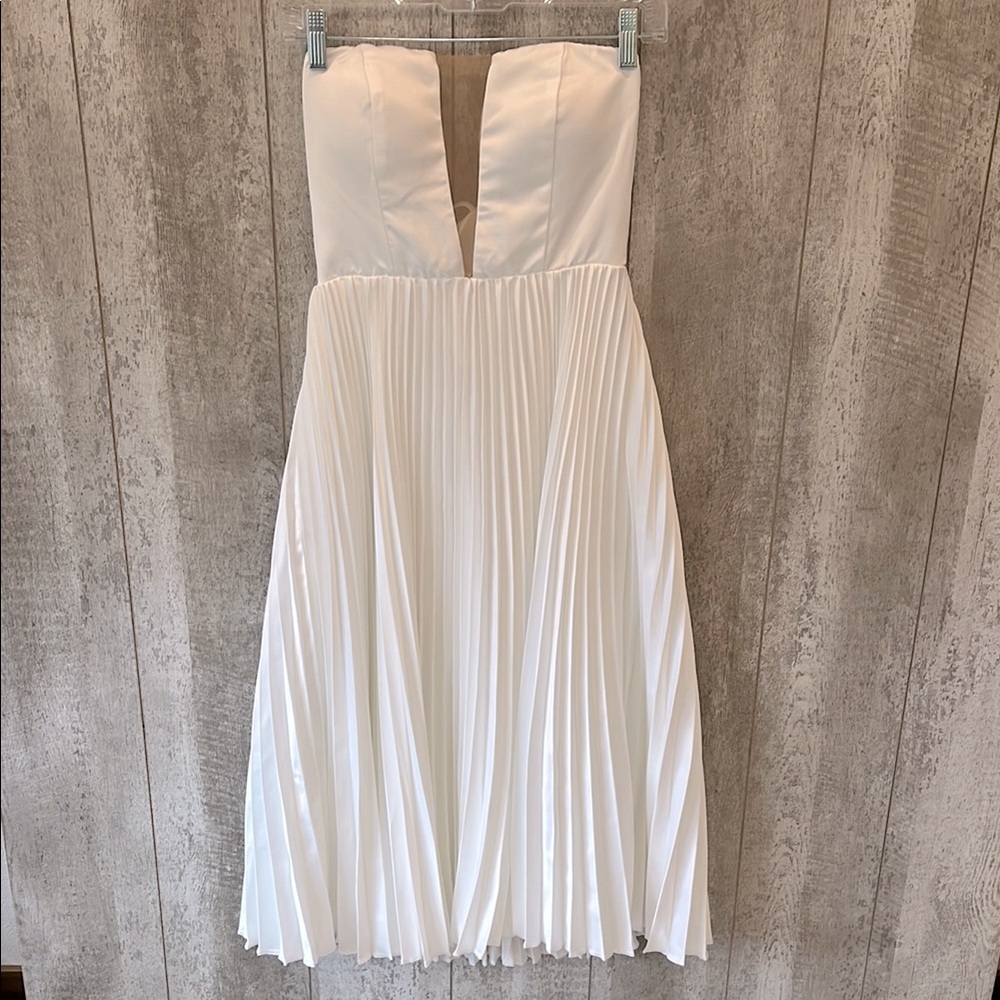 SHEIN Formal Strapless Cream Dress Size XS